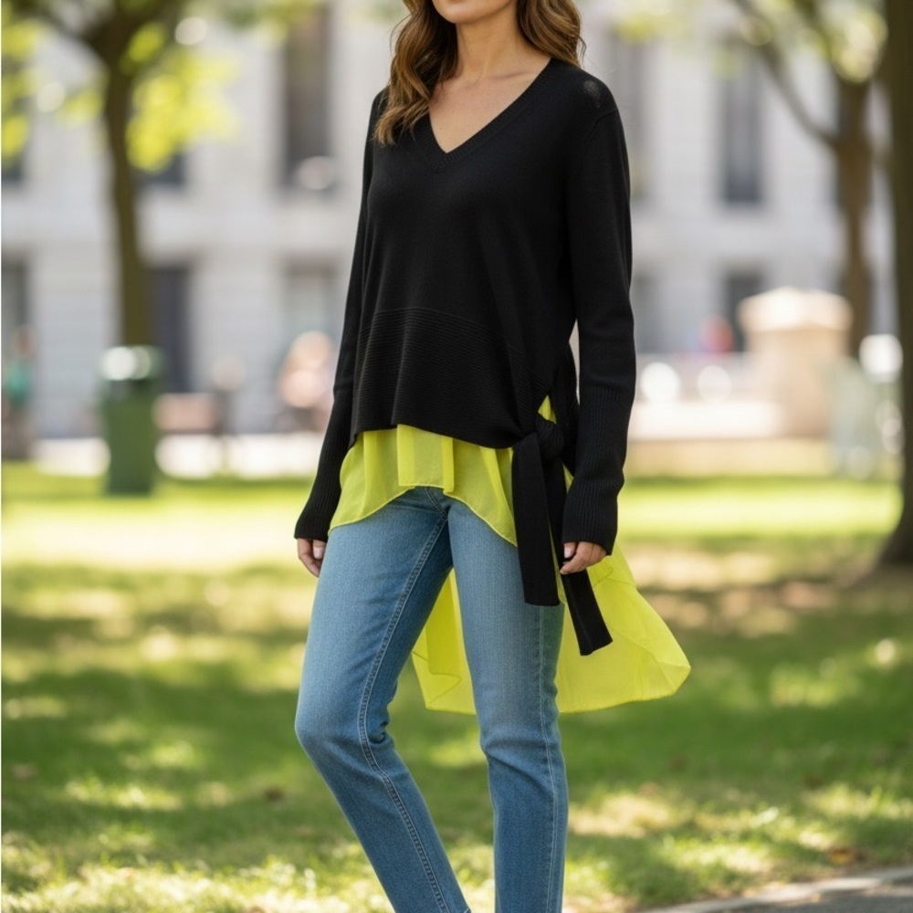 Chelsea28 Black Knit Sweater - Picture 2 of 3
